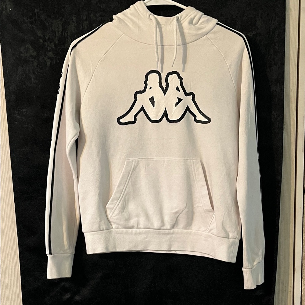 Kappa White Hoodie with Black Emblem